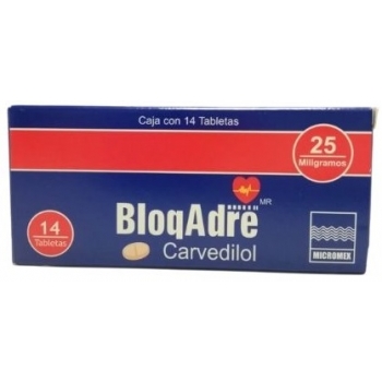 BLOQADRE (CARVEDILOL) 25MG 14 TABLETAS