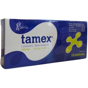 TAMEX (LORATADINA/BETAMETASONA) 5.0MG/0.25MG 10TAB