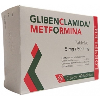 GLIBENCLAMIDA/METFORMINA (GLIBENCLAMIDA/METFORMINA) 5MG/500MG 40 TABLETAS