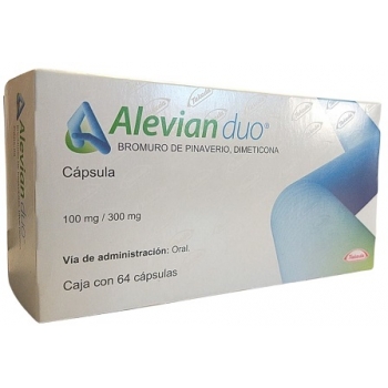 ALEVIAN DUO (PINAVERIO BROMIDE / DIMETICONE) 100MG/300MG 64 CAPSULES