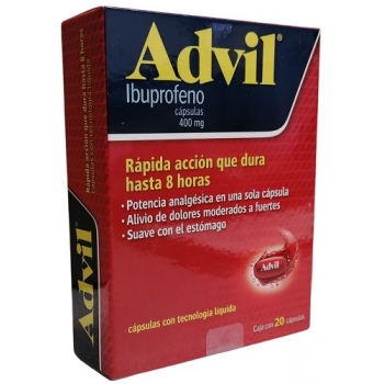 ADVIL (IBUPROFEN) 20 CAPSULES 400 MG