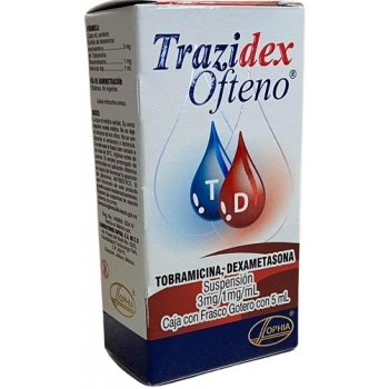 TRAZIDEX OFTENO (TOBRAMICINA/DEXAMETASONA) GOTERO 5 ML