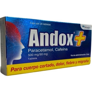 ANDOX (PARACETAMOL, CAFFEINE) 500/50 MG 20 TABLETS