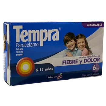 TEMPRA (PARACETAMOL) MASTIC UVA 30TABS 160MG