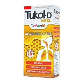 TUKOL D INFANTIL MIEL JARABE 120ML (ESTE PRODUCTO ESTÁ DISPONIBLE SOLO PARA CLIENTES DENTRO DE MÉXICO)