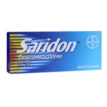 SARIDON (PARACETAMOL, CAFEINA) 500MG/50MG 10COMPRIMIDOS