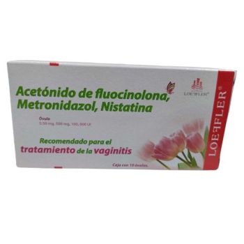 FLUOCINOLONA/METRONIDAZOL/NISTATINA 0.5MG/500MG/100,00U OVULOS