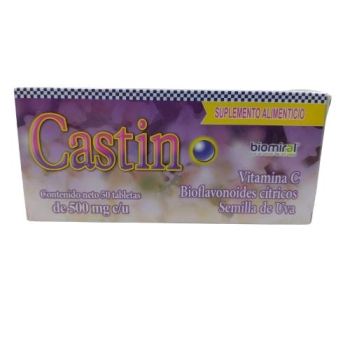 CASTIN (VITAMINA C, BIOFLAVONOIDES CITRICOS, SEMILLA DE UVA) 500MG  50 TAB
