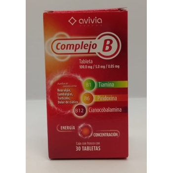 COMPLEJO B B1,B6,B12 30 TABLETAS AVIVIA