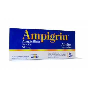 AMPIGRIN (AMPICILINA) 500MG SOL. INYECTABLE