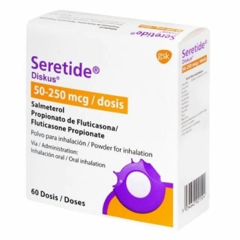 SERETIDE DISKUS (SALMETEROL Y FLUTICASONA) 50/250MG 60DOSIS